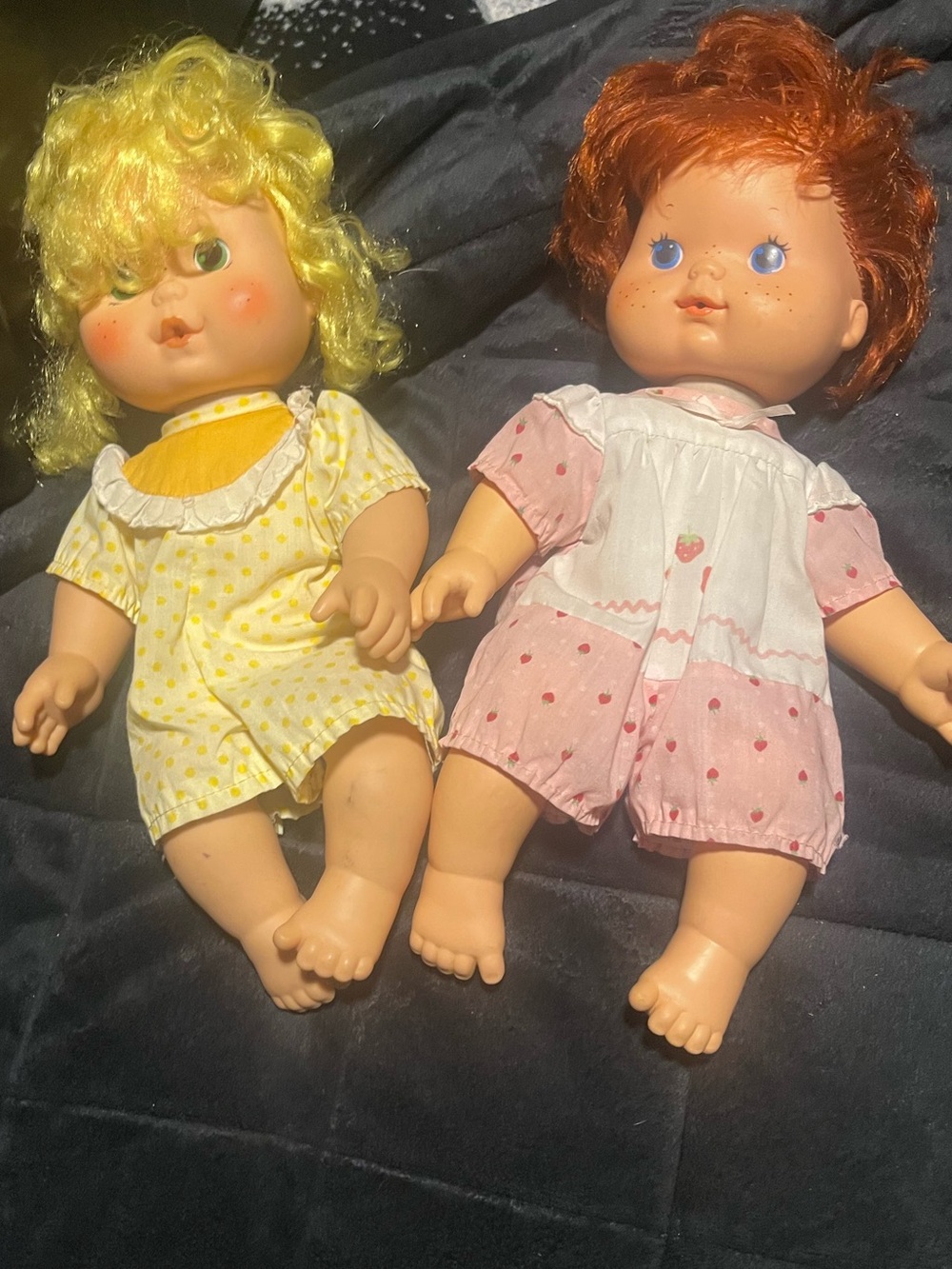 1982 blow a kiss strawberry shortcake and lemon meringue baby dolls vintage